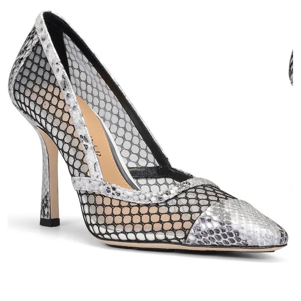 New Donald Pliner mesh snakeskin heels